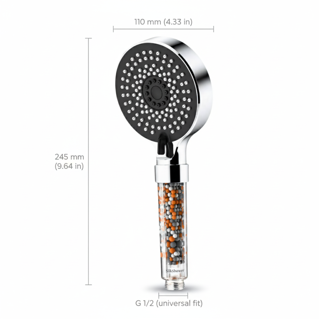 SilkShower™ High-Pressure Filtered Shower Head - Gentle on Skin & Hair